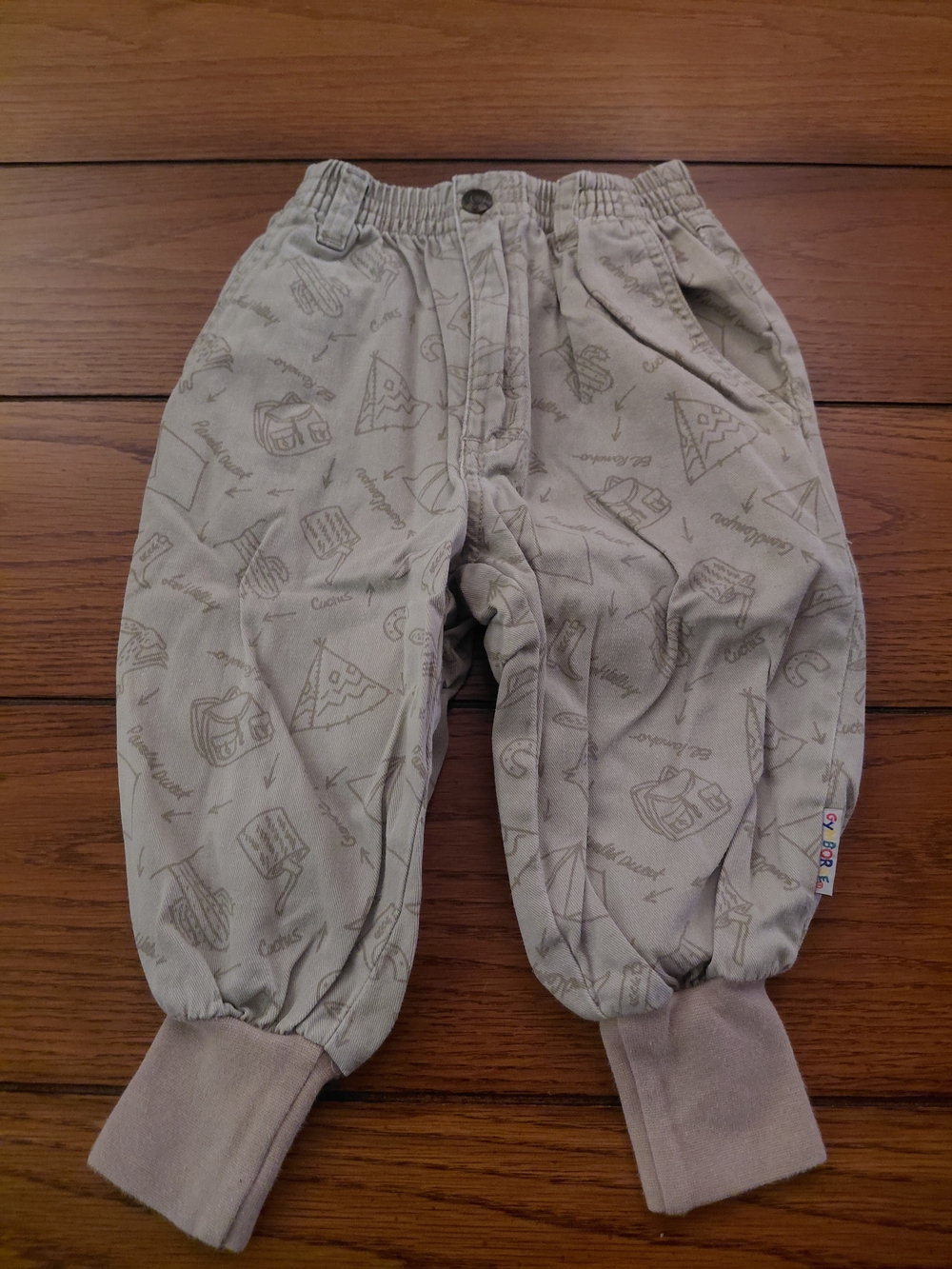 Gymboree Beige Printed Jogger Pants
